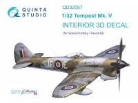 Quinta Studio QD32097 Tempest Mk.V 3D-Printed & coloured Interior on decal paper (Special Hobby/Revell) 1/32