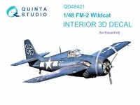 Quinta Studio QD48421 FM-2 Wildcat 3D-Printed & coloured Interior on decal paper (Eduard) 1/48