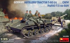 MiniArt 35395 GERMAN ARTILLERY TRACTOR T-60(r) & CREW Towing PaK40 GUN 1/35