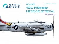 Quinta Studio QD32065 A-1H Skyraider 3D-Printed & coloured Interior on decal paper (for ZM SWS kit) 1/32