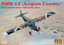 RS Models 92307 RWD-13 Legion Condor Polish Touring Plane 1/72