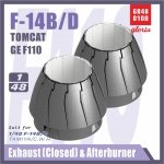 Gloria GR48010B F-14B/D F110-GE-400 Exhaust Nozzle & Afterburner CLOSED TAMIYA/G.W.H. 1/48