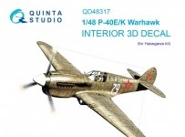 Quinta Studio QD48317 P-40E/K 3D-Printed & coloured Interior on decal paper (Hasegawa) 1/48