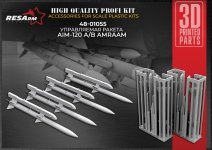 RESArm 48-01055 AIM 120 AB - ABRAHAM American air-to-air missile (3D resin printing) 1/48