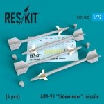 RESKIT RS72-0235 AIM-9J Sidewinder  missile (4 PCS) 1/72