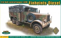 Ace 72578 2,5t 6x6 Lastkraftwagen (LKW) Einheints-Diesel 1/72