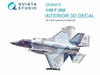 Quinta Studio QD48479 F-35A 3D-Printed & coloured Interior on decal paper (Kitty Hawk/Zimi Model) 1/48
