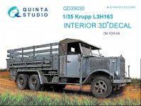 Quinta Studio QD35030 Krupp L3H163 3D-Printed & coloured Interior on decal paper (for ICM kit) 1/35