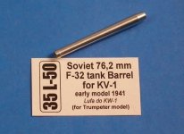 Aber 35L-050 Soviet 76,2 mm F-32 tank barrel for KV-1 - early model (1:35)