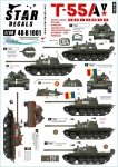 Star Decals 48-B1001 T-55A Tanks 1. Cold War. Soviet (Army and Naval Infantry), Poland, Hungary, Czechoslovakia, Germany (DDR), Romania and Jugoslavia 1/48