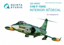 Quinta Studio QD48063 F-104G 3D-Printed & coloured Interior on decal paper (for Hasegawa kit) 1/48