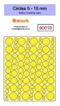 Omask 80019 Circles 5 - 15 mm (yellow masking tape)