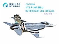 Quinta Studio QD72094 F-16A MLU 3D-Printed & coloured Interior on decal paper (Revell) 1/72