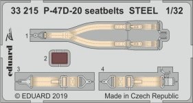 Eduard 33215 P-47D-20 seatbelts STEEL 1/32 TRUMPETER