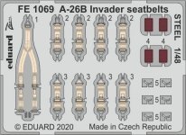 Eduard FE1069 A-26B Invader seatbelts STEEL 1/48 ICM