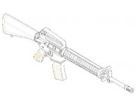 Trumpeter 00502 American machine gun AR15/M16/M4 FAMILY M16-A2 1/35