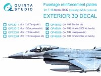 Quinta Studio QP48024 F-16 block 30/32 reinforcement plates (Kinetic 2008 tool) 1/48