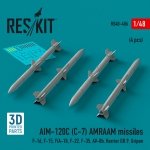 RESKIT RS48-0406 AIM-120C (C-7) AMRAAM missiles (4 pcs) (3D Printed) 1/48