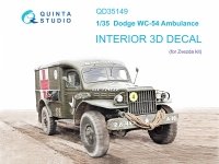 Quinta Studio QD35149 Dodge WC-54 Ambulance 3D-Printed & coloured Interior on decal paper (Zvezda) 1/35