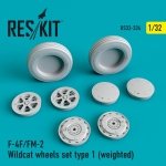 RESKIT RS32-0334 F4F/FM-2 WILDCAT WHEELS SET TYPE 1 (WEIGHTED) 1/32