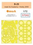 Omask 57042 B-29 mask (for Academy / Hobby 2000) 1/72