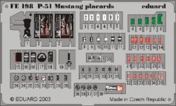 Eduard FE198 P-51 placards 1:48