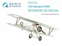 Quinta Studio QD32196 Nieuport XXIII 3D-Printed coloured Interior on decal paper (CSM) 1/32