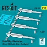RESKIT RS32-0550 Matra MICA-EM missiles (4 pcs) (3D Printed) 1/32