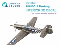Quinta Studio QD48473 P-51A 3D-Printed coloured Interior on decal paper (Accurate Miniatures/Academy) 1/48