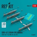 RESKIT RS48-0472 GBU-62 (JDAM-ER) bombs (4 pcs) (3D Printed) 1/48