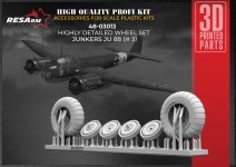 RESArm 48-03015 JU 88 VAR 3 - Wheels under load (3D resin printing) 1/48