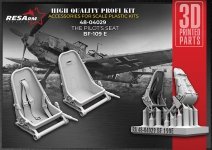 RESArm 48-04029 Bf-109 E Pilot's seat (3D resin printing) 1/48