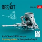 RESKIT RSU48-0324 AH-64 APACHE M230 CHAIN GUN (IN PARKING POSITION) FOR HASEGAWA/ACADEMY KIT (3D PRINTED) 1/48