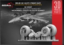 RESArm 32-03067 MCDONNELL DOUGLAS F-18 HORNET - Wheels under load (3D resin printing) 1/32
