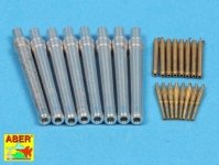 Aber 350L-64 Set of Barrels for H.M.S. Warspite battleship- 15” Mk.Ix 8; 6” Mk.XII x 8; 4” Mk.XVI x 8 (1:350)