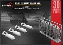 RESArm 48-01017 OFAB 100-120 - High-explosive fragmentation aircraft bomb (WITH DECAL) (3D resin printing) 1/48