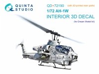 Quinta Studio QD+72190 AH-1W 3D-Printed & coloured Interior on decal paper (Dream Model) 1/72