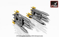 Armory Models ACA7273 S-3K unguided missiles w/ APU-14U rack 1/72