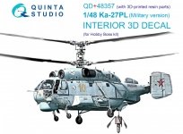 Quinta Studio QD+48357 Ka-27PL Military version 3D-Printed & coloured Interior on decal paper (Hobby Boss) (with 3D-printed resin parts) 1/48