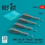 RESKIT RS48-0487 AIM-4 (A, B) Falcon missiles (4 pcs) (3D Printed) 1/48