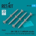 RESKIT RS72-0406 AIM-120C (C-7) AMRAAM missiles (4 pcs) (3D Printed) 1/72