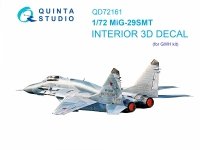 Quinta Studio QD72161 MiG-29SMT 3D-Printed & coloured Interior on decal paper (GWH) 1/72
