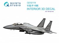 Quinta Studio QD32119 F-15E 3D-Printed & coloured Interior on decal paper ( Tamiya ) 1/32