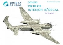 Quinta Studio QD32093 He 219 3D-Printed & coloured Interior on decal paper ( Revell ) 1/32