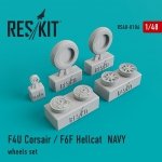 RESKIT RS48-0106 F4U Corsair / F6F Hellcat NAVY wheels set 1/48