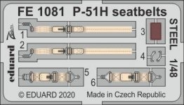 Eduard FE1081 P-51H seatbelts STEEL 1/48 MODELSVIT