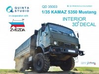 Quinta Studio QD35003 KAMAZ 5350 Mustang Family 3D-Printed & coloured Interior on decal paper (for Zvezda kits) 1/35