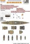 Wood Hunter W35008 Wood Deck German Bismarck for Tamiya 1/350