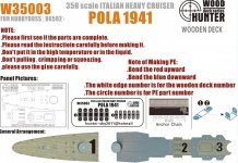 Wood Hunter W35003 Wood deck Italian Heavy Cruiser Pola 1941 for Hobbyboss 1/350