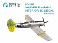 Quinta Studio QD48442 P-47N Thunderbolt 3D-Printed coloured Interior on decal paper (Academy) 1/48